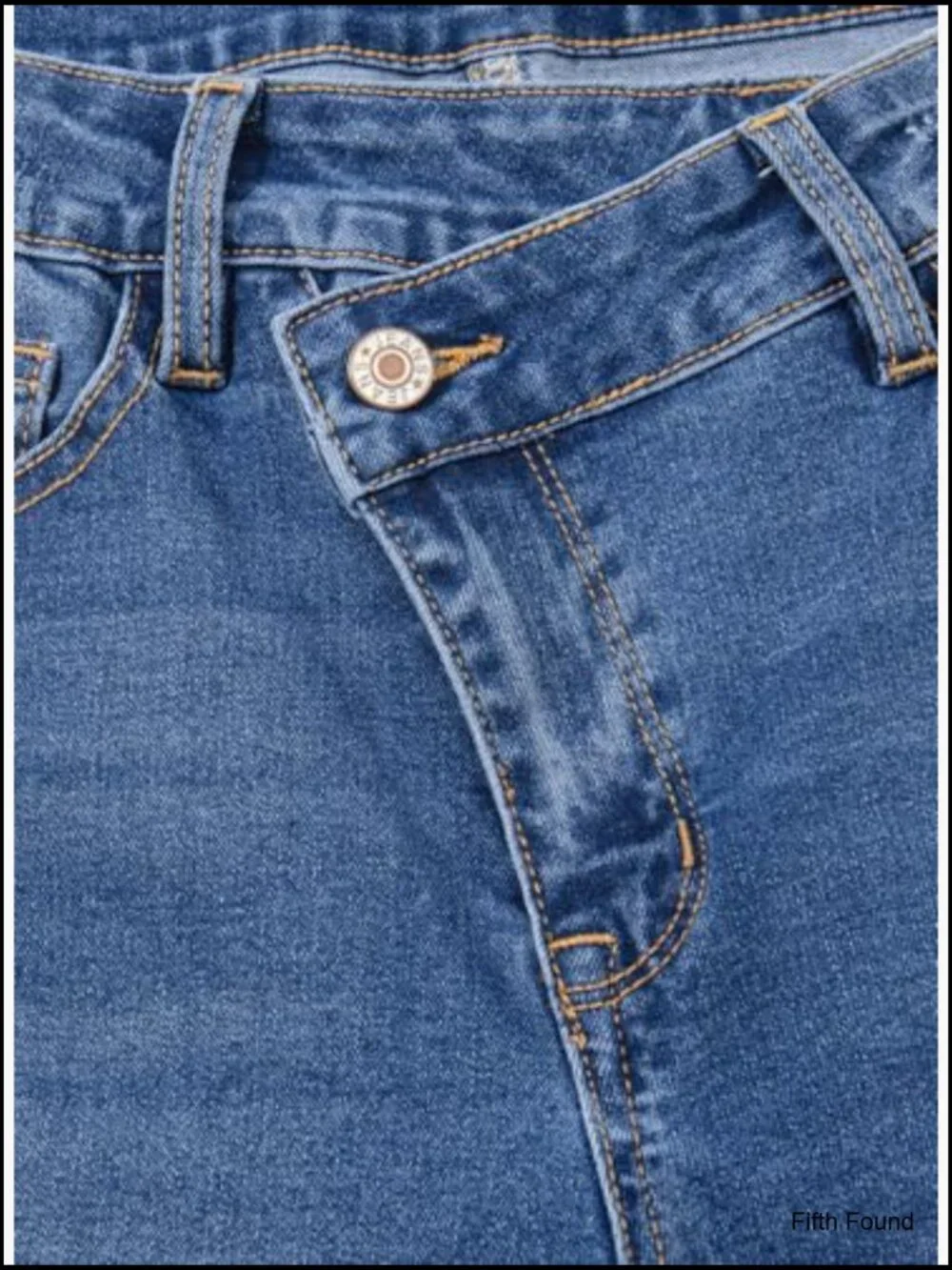 High Waisted Bell Bottom Flare Jeans Stretchy Ripped Distressed Raw Hem Pockets - Picture 6 of 7